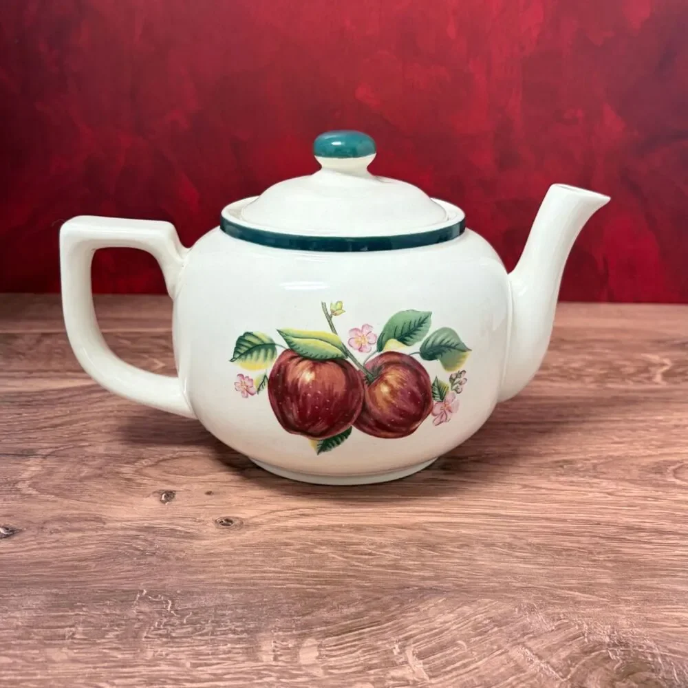 Casuals by China Pearl Apple Blossom Teapot Creamer Sugar Bowl Set